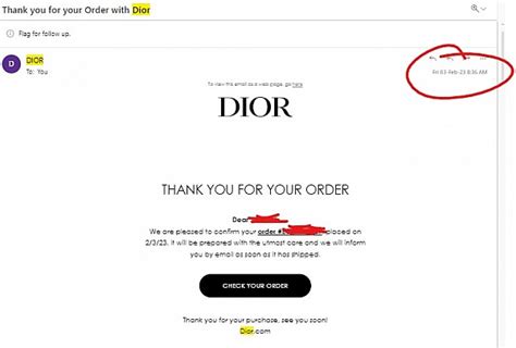 Dior ordering via ups